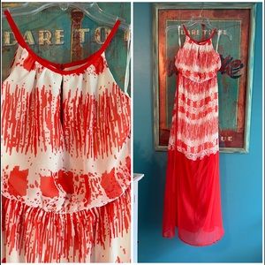 Women’s size S dress YA Los Angeles in tangerine and ivory